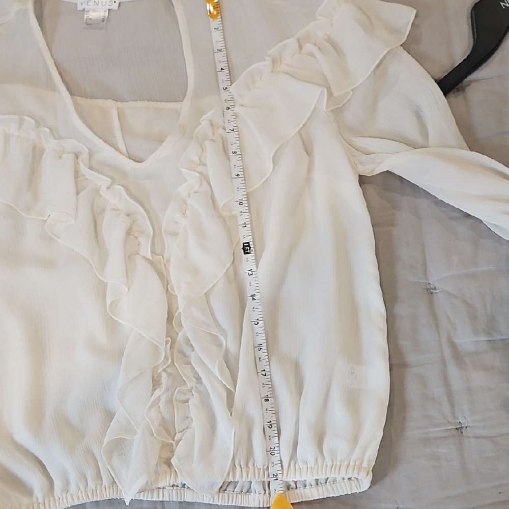 VENUS Ivory Ruffle Blouse - Picture 7 of 7